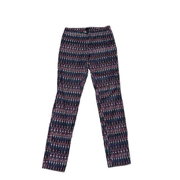 H&M Skinny High waist Pant black burgundy printed zs 6 skinny Stretch - Picture 1 of 14